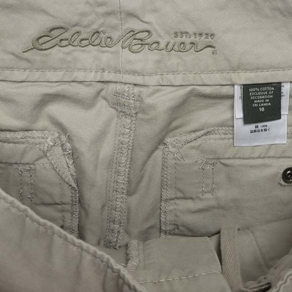 Eddie Bauer Women's Cargo Pants Wide Leg Loose Fit Khaki Tan Solid Size 10 - Picture 4 of 7